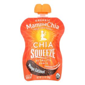 Mamma Chia Squeeze Vitality Snack - Mango Coconut - Case Of 16 - 3.5 Oz.