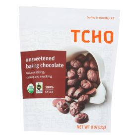 Tcho Chocolate Unsweetened 99% Organic Baking Pieces - Case Of 6 - 8 Oz