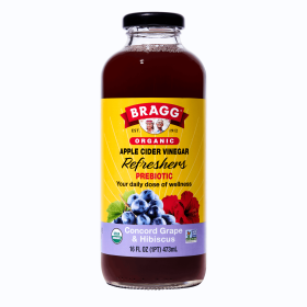 Bragg Organic Apple Cider Vinegar Refresher, Concord Grape & Hibiscus, 16 fl oz