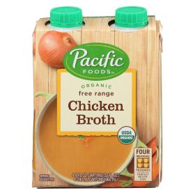 Pacific Natural Foods Chicken Broth - Free Range - Case Of 6 - 8 Fl Oz.