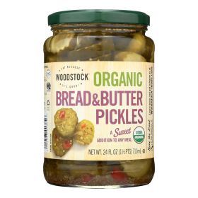 Woodstock Organic Bread And Butter Pickles - Case Of 6 - 24 Oz